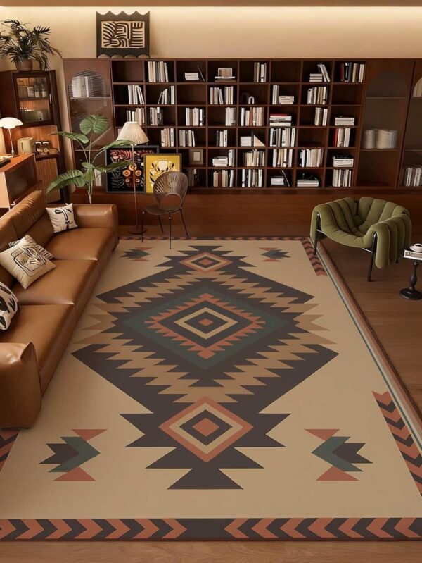 Southwestern Area Rug, Aztec Area Rug, Aztec Tribal Rugs, Native American Rugs, Indian Navajo Carpet, Washable Non Slip Soft Low Pile Tribal Carpet for Living Room (10' x 12' (Rectangular))
