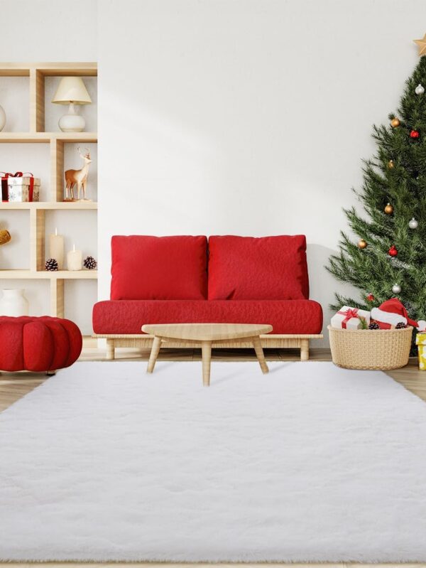 Area Rugs for Living Room Bedroom 4x6 Soft Fluffy Fuzzy Furry Shaggy Aesthetic Carpet Plush High Pile Floor Throw Rug for Nursery Kids Room Dorm Room White