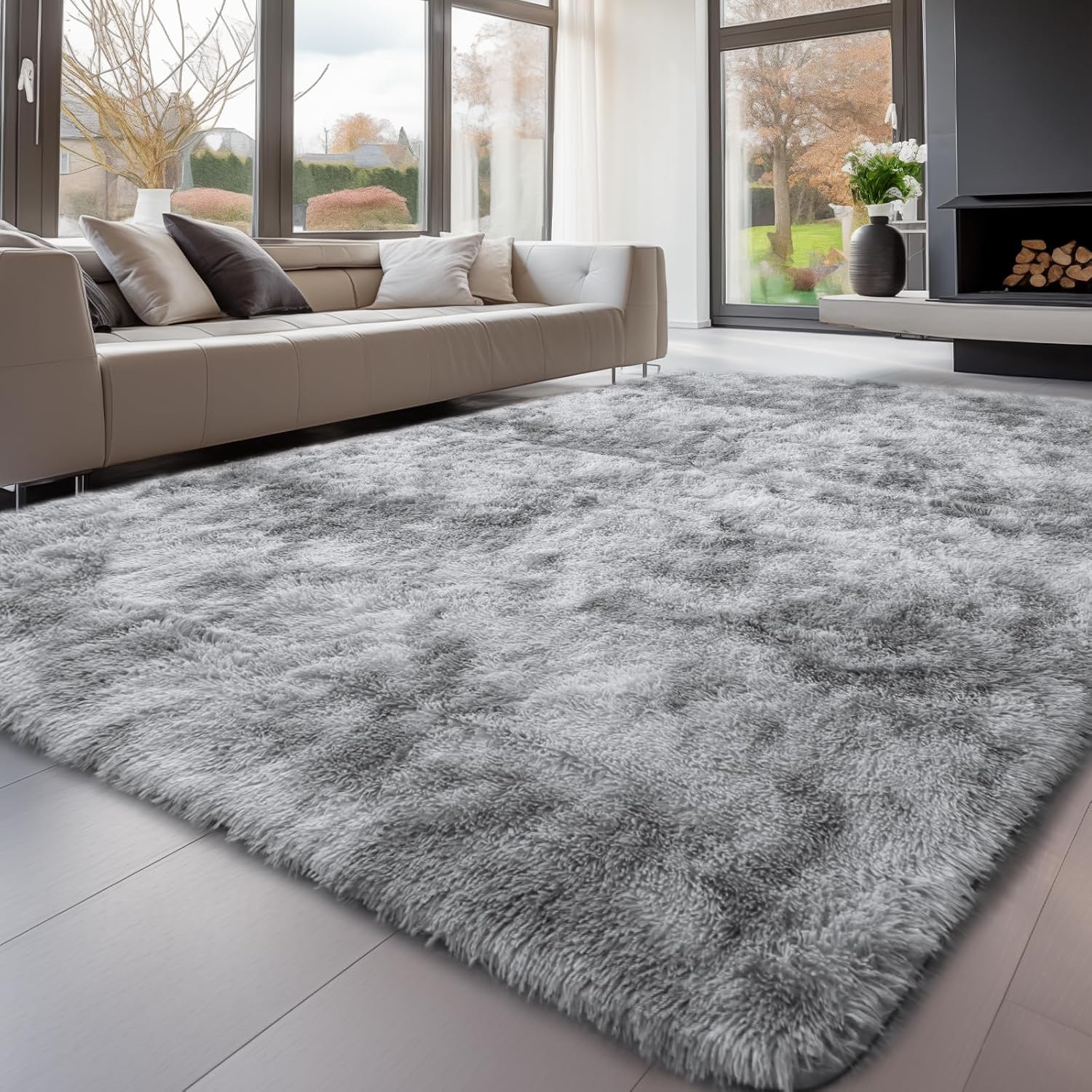 Area Rugs 9x12 Living Room, Large Area Rug Shag Shaggy Carpet Soft Plush Furry Bedside Rug, Machine Washable Area Rugs for Bedroom Kids Girls Boys Home Decor Anti Slip