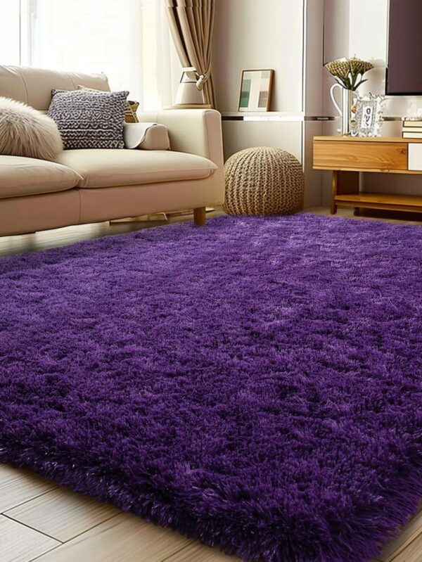 Soft Shag Rugs for Bedroom, 4x6 Purple Fluffy Shaggy Rugs for Living Room Nursery, Luxury Modern Plush Carpet Girls Boys Kids Room Dorm Indoor Home Decor, Upgrade Non-Slip