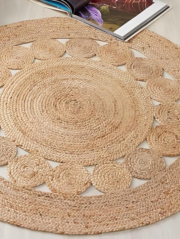 Hand Braided Rounnd Jute Rug Area Rounnd Area Rug Custom Size Round Rug Indian Handmade Home Decor Rounnd Rugs 2x2 feet