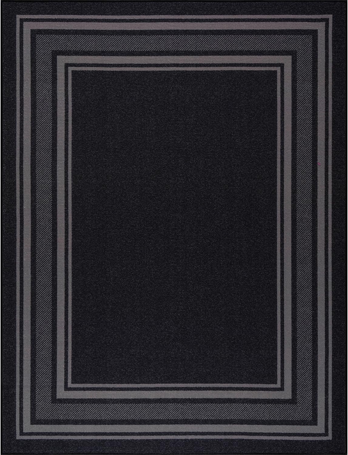 Non Slip Area Rugs 5x7 Modern Bordered Non Skid Rubber Backing Soft Area Rug for Living Dining Room Easy to Clean Non Shedding Kitchen Bedroom Indoor Carpet 5 x 7 Black - Image 2