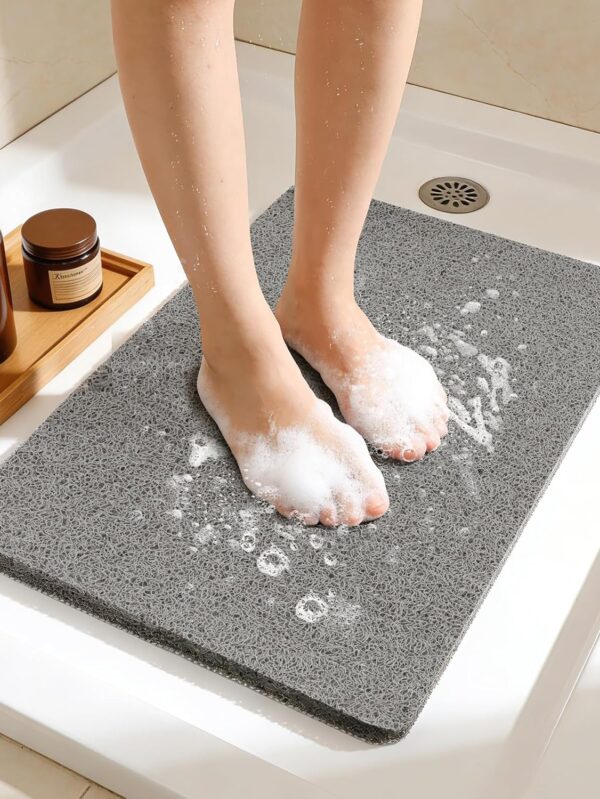 Shower Mat Bathtub Mat Non Slip, Bathmats Non Slip, Quick Drying Foot Scrubber Loofah Mats for Inside Shower, Tub, Bathroom, Home, 17 * 24inch, Grey