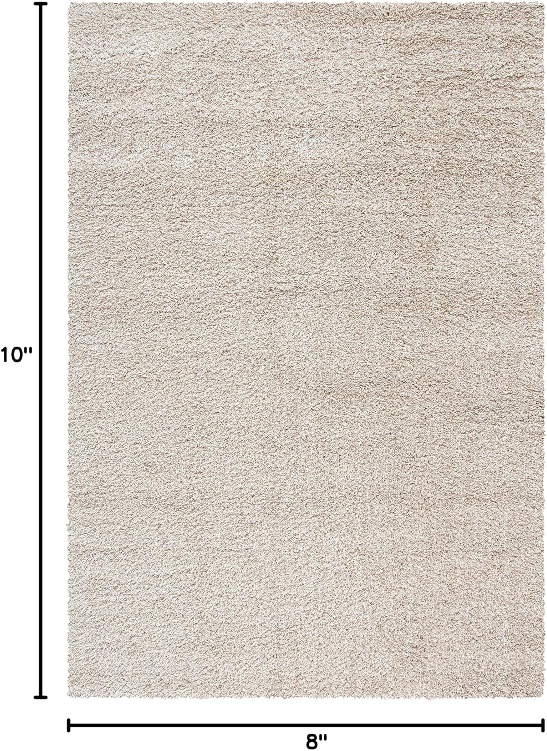 Area Rug - 8' x 10', Beige, Non-Shedding & Easy Care, 2-inch Thick Ideal for High Traffic Areas in Living Room, Bedroom - Image 2